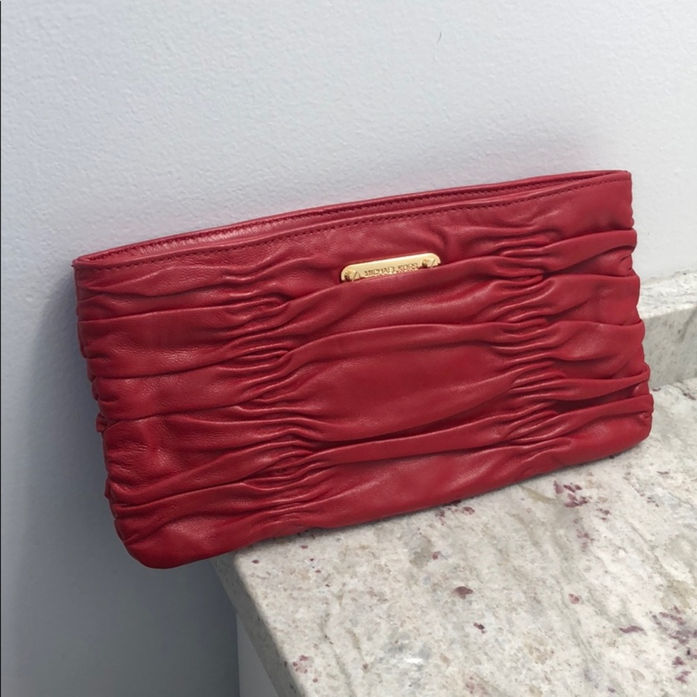 Red Michael Kors clutch